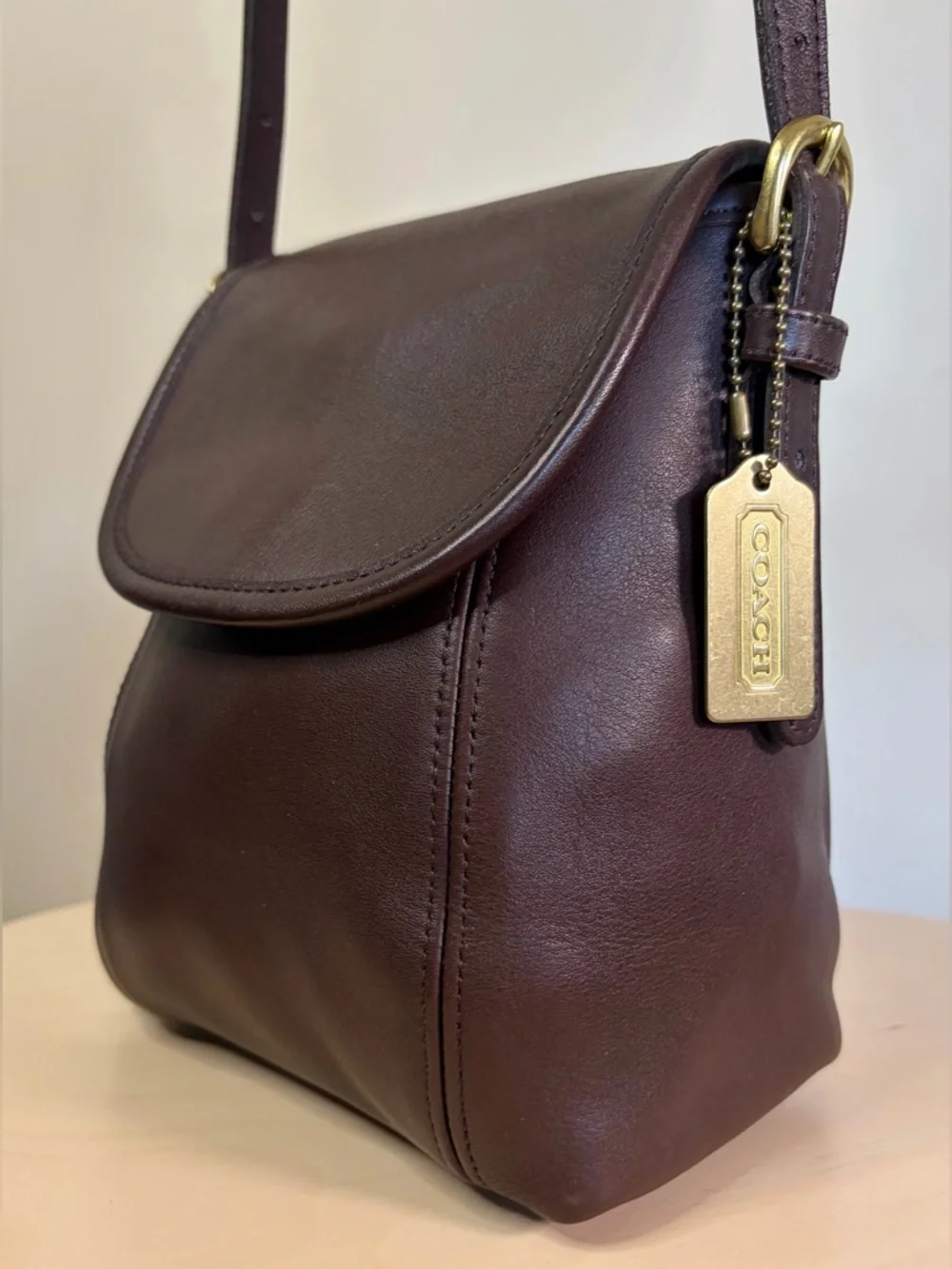 Vintage COACH SoHo Small Satchel Flap Mahogany Brown Leather Crossbody 4108 EUC - Picture 5 of 17